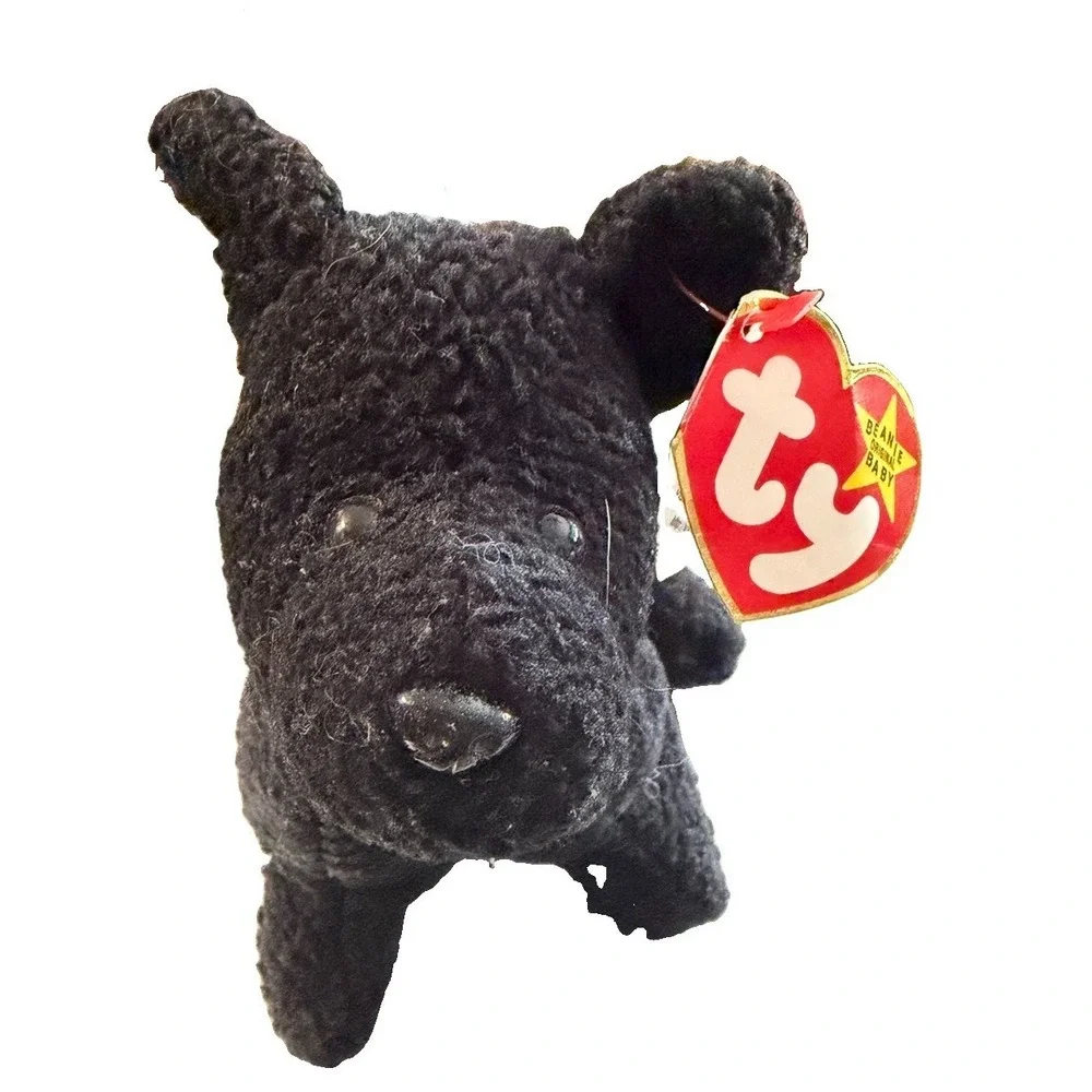 TY Beanie Baby Scottie Black Scottish Terrier Dog 1996 Style 4102 Retired w/ Tag